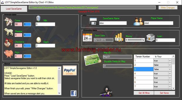FS17 SimpleSaveGame Editor V 1.0