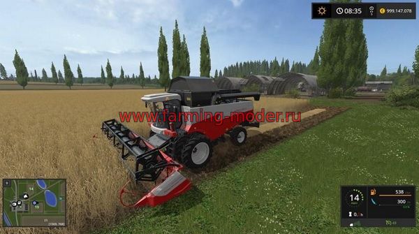 Мод "ROSTSELMASH ACROS 595 V1.1" для Farming Simulator 2017