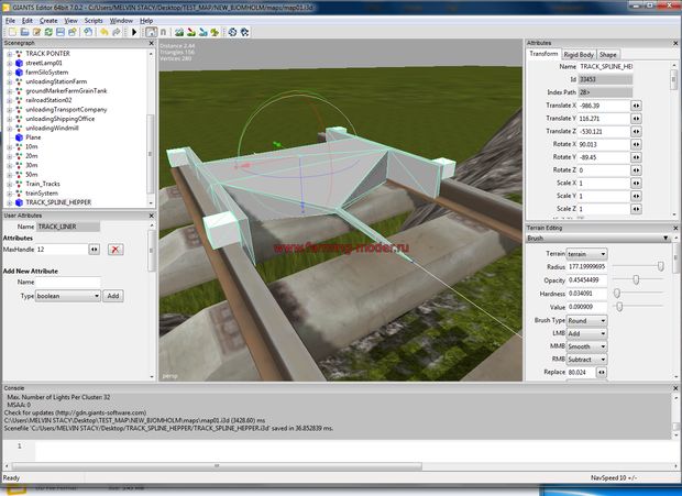 Объект I3D "TRACK SPLINE HELPPER V1.0" для FS-2017