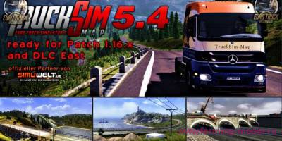 Мод "TruckSim Map 5.4" для Euro Truck Simulator 2