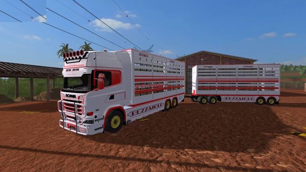 Мод "SCANIA R730 ANIMAL TRANSPORT + TRAILER V 1.0" для FS-2017