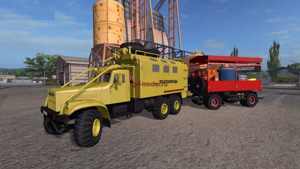 Мод "KRAZ SERVICE TRUCK + TRAILER V 1.0" для FS-2017